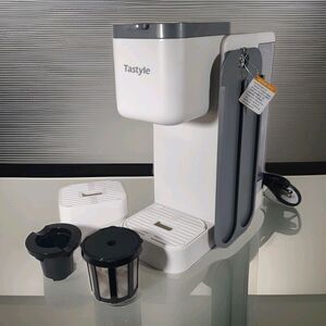 Tastyle K-Kup Compatible Single Serve 6-14oz Coffee Maker, White (K330CH)